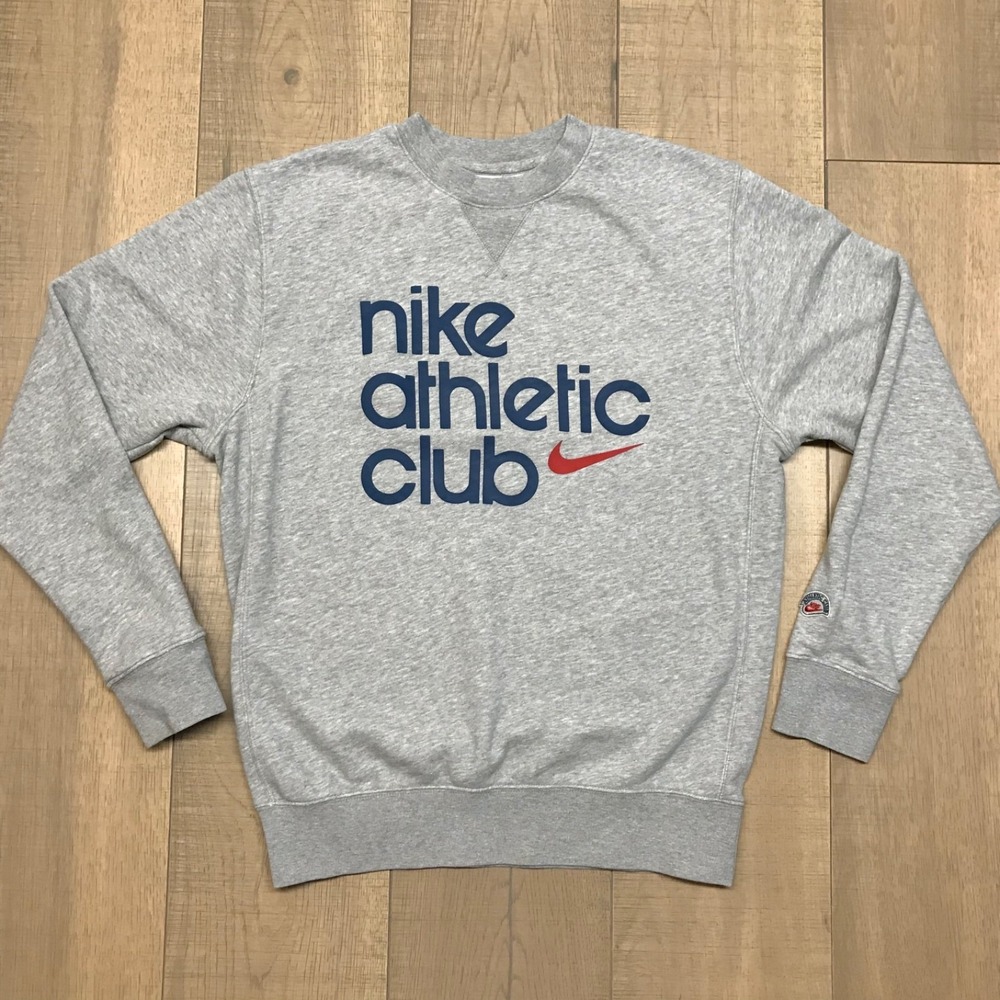 Nike Sweatshirt Men Size S Gray Athletic Club Crewneck Classic Pullover Gym